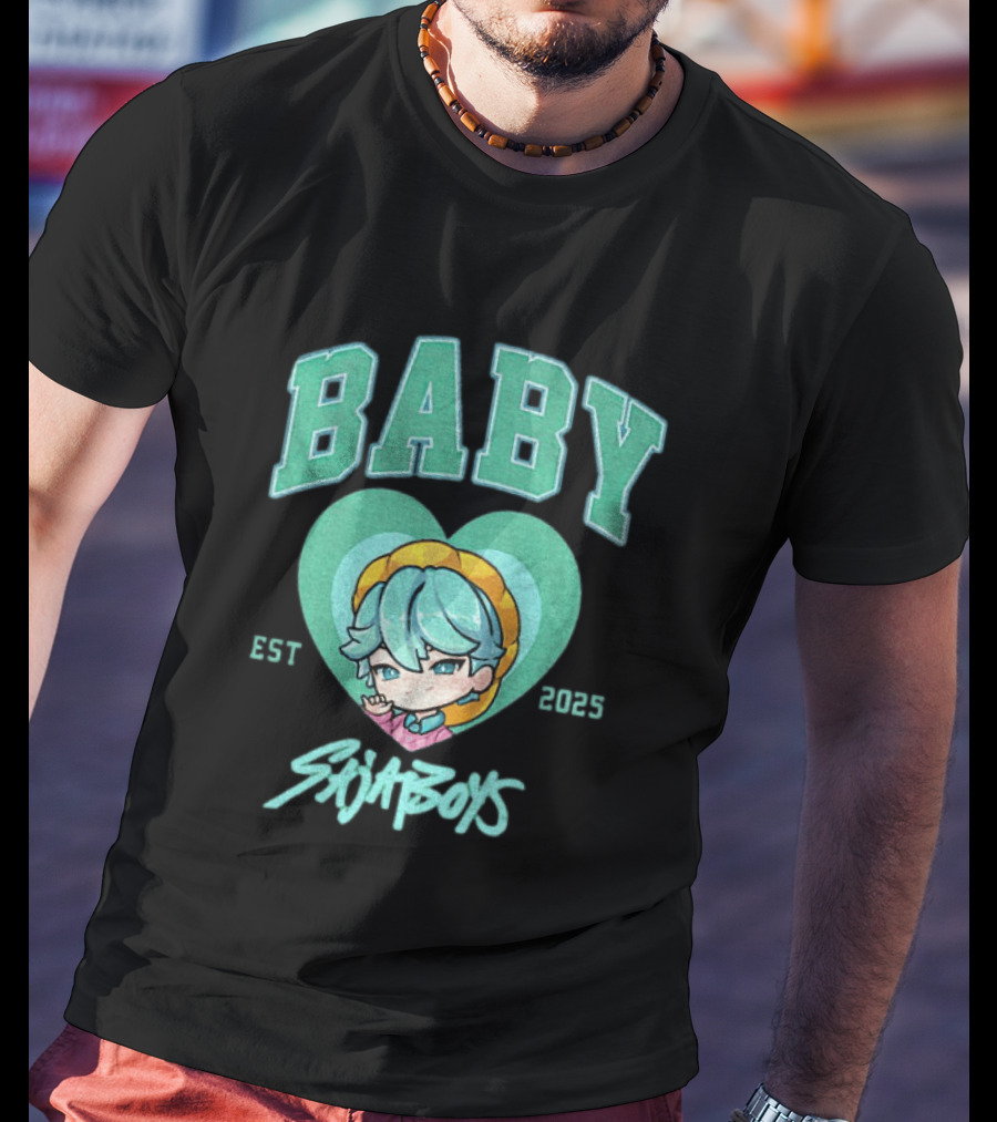 Baby Saja Boys Kpop Demon Hunters Est 2025 Anime Character Heart T-Shirt