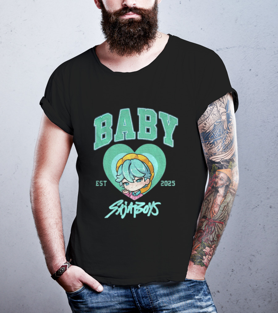 Baby Saja Boys Kpop Demon Hunters Est 2025 Anime Character Heart T-Shirt