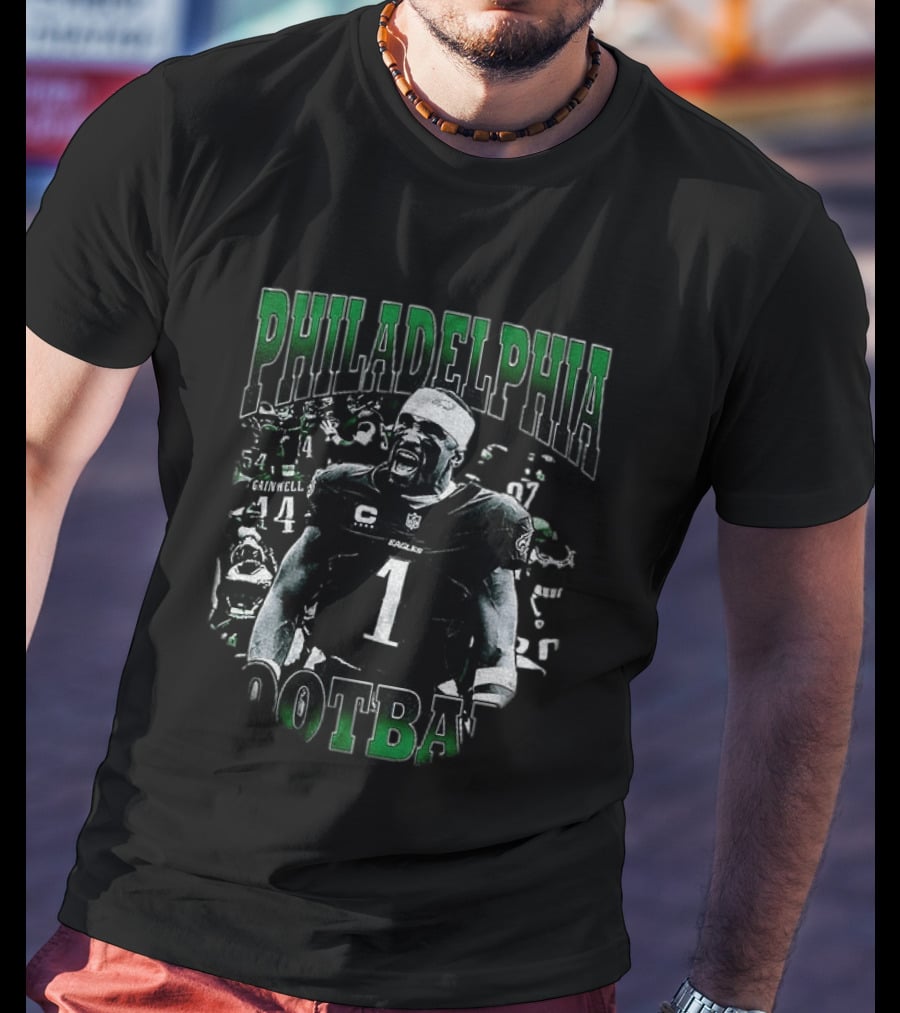 Philadelphia Eagles Football Jalen Hurts Shout Loudly Number 1 T-Shirt