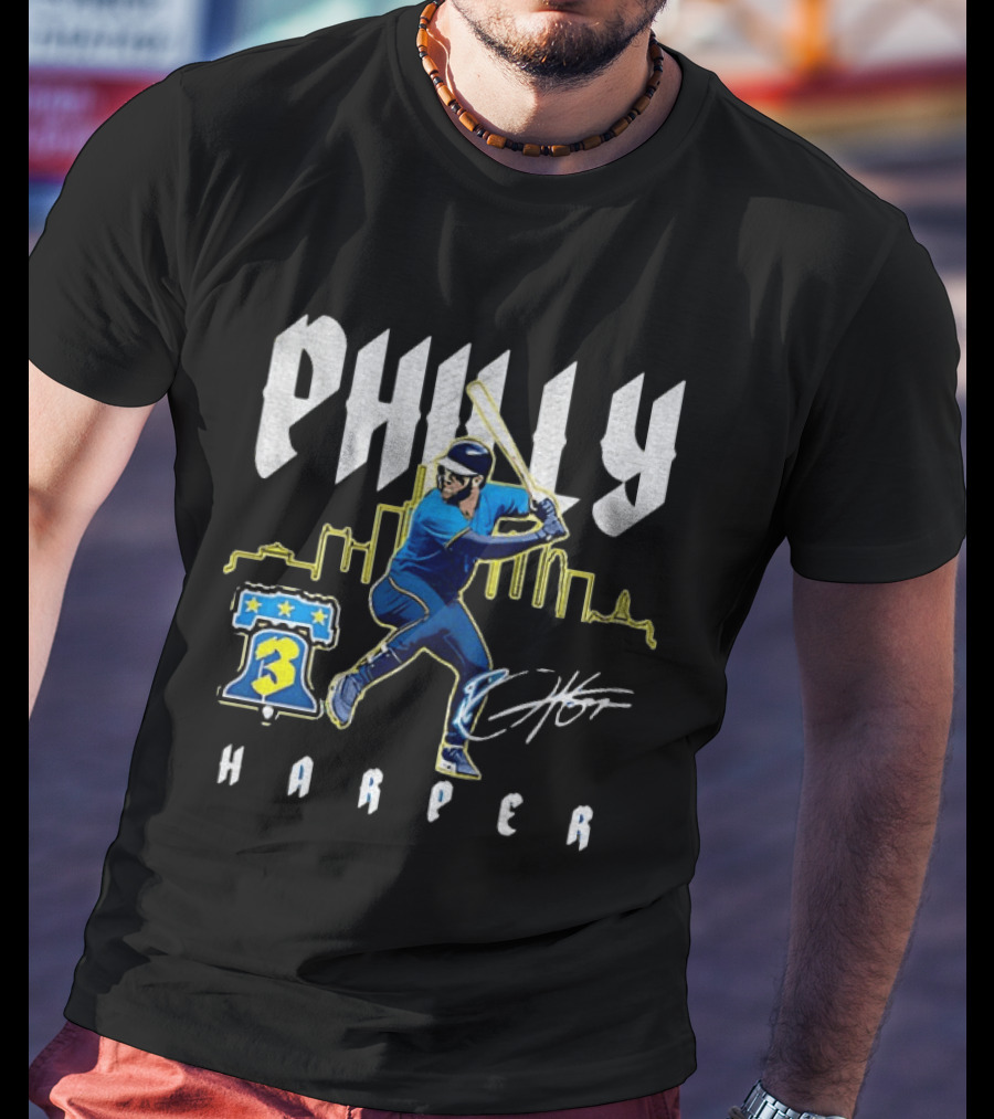 Philly Harper Bryce Philadelphia Phillies City Connect Player MLB Skyline T-Shirt