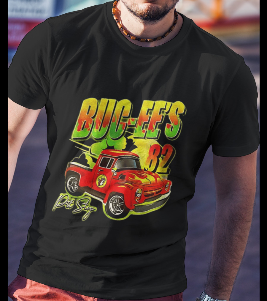 Buc Ee's 82 Pit Stop Vintage Red Truck T-Shirt