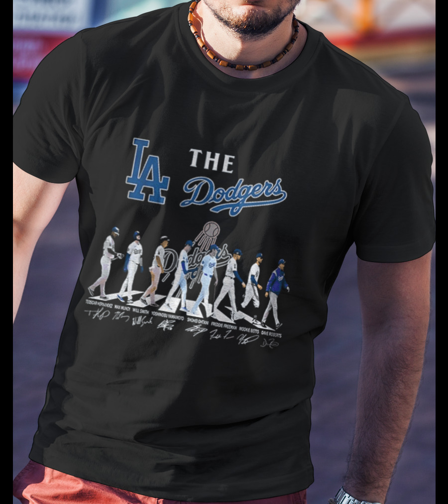 Los Angeles Dodgers Abbey Road MLB Baseball The Dodgers Signatures T-Shirt