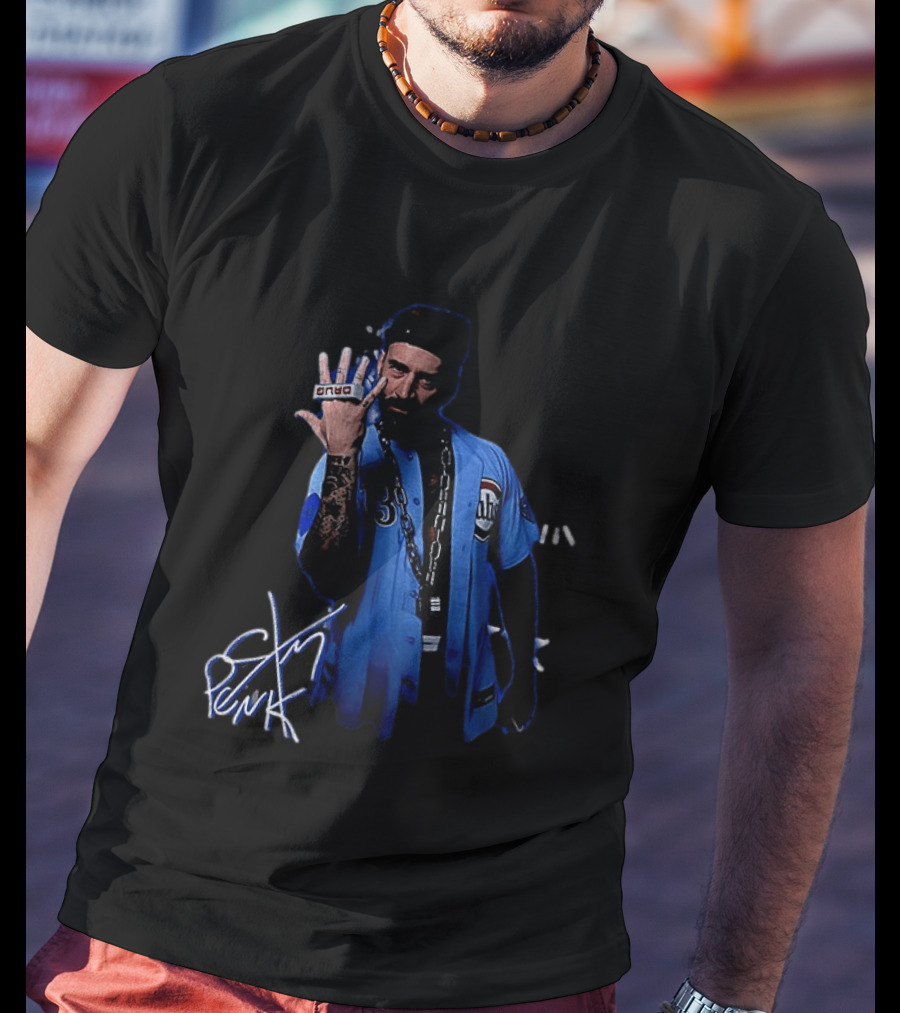 CM Punk WWE Signature Look With Chicago Baseball Jersey And Tattoos T-Shirt