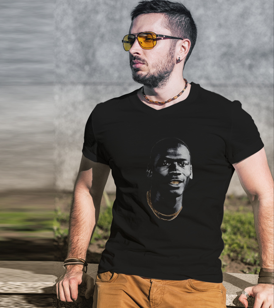 Michael Jordan Big Head Gold Teeth Chicago Bulls NBA Basketball T-Shirt