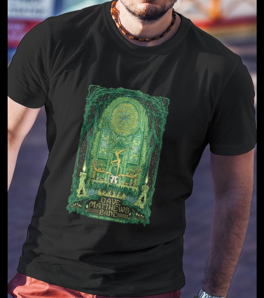 Dave Matthews Band 27 April 2024 3Arena Dublin IE Concert Art With Celtic And Candle T-Shirt