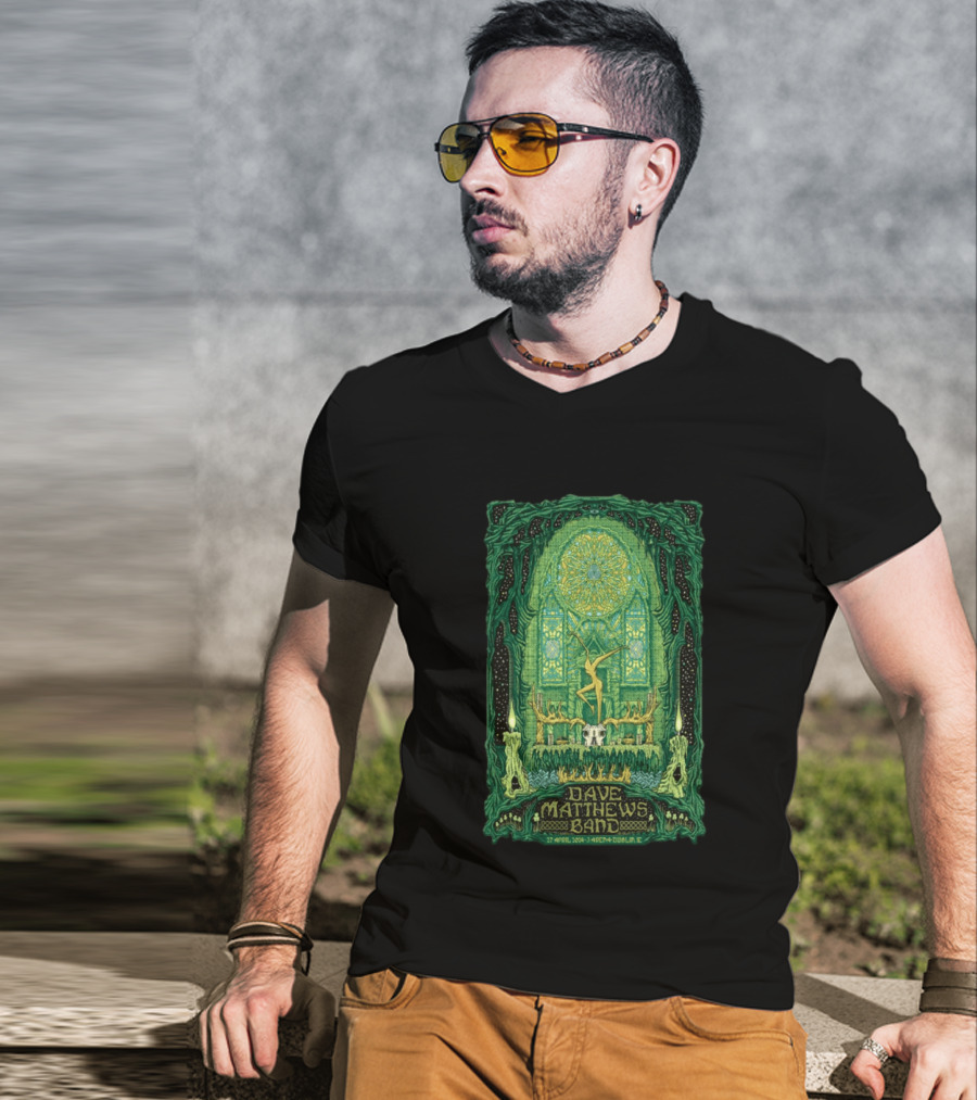 Dave Matthews Band 27 April 2024 3Arena Dublin IE Concert Art With Celtic And Candle T-Shirt