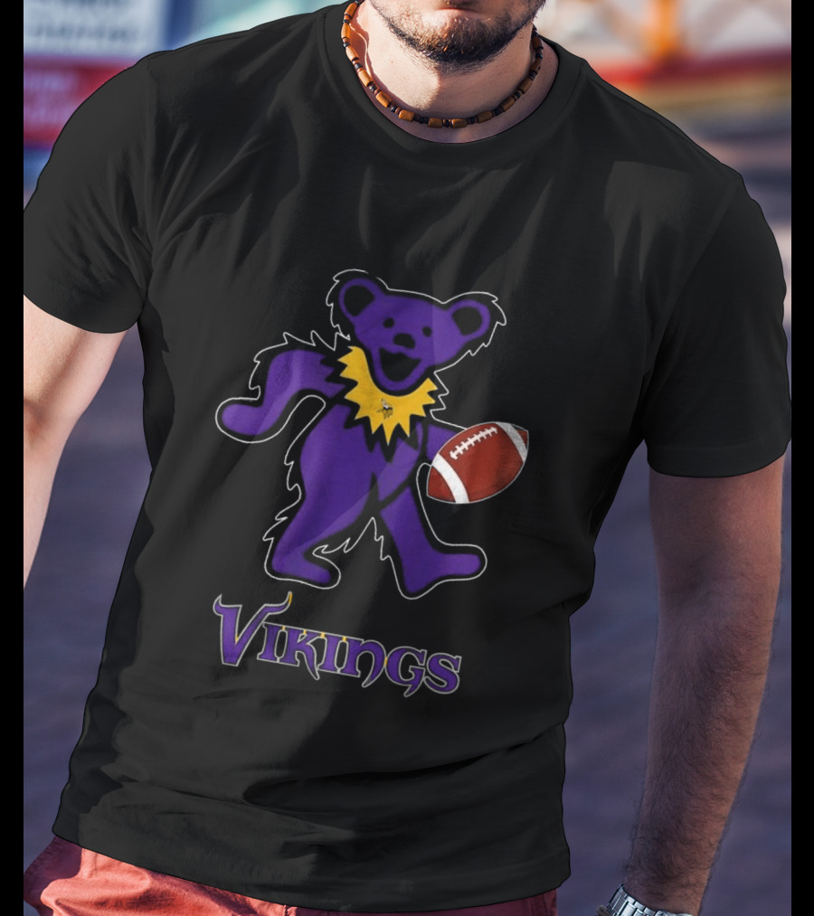 Minnesota Vikings Bear Grateful Dead Night Football 2024 T-Shirt