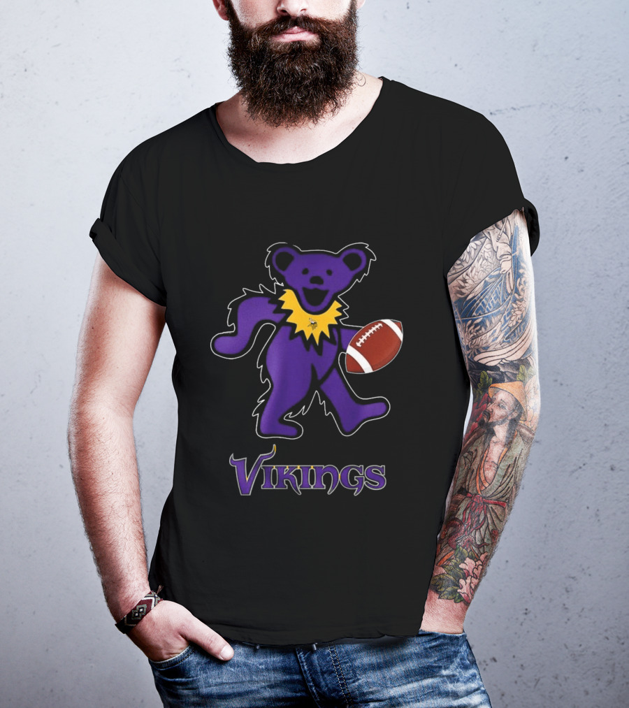 Minnesota Vikings Bear Grateful Dead Night Football 2024 T-Shirt