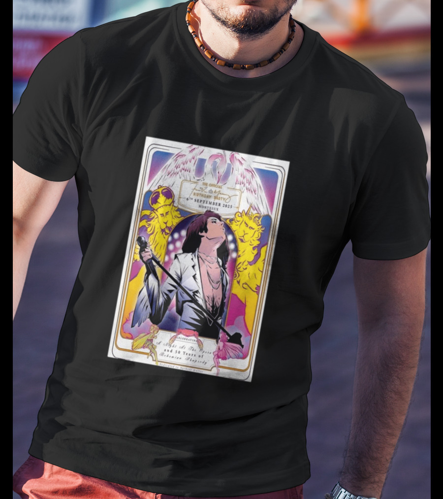 Freddie Mercury 79th Birthday Montreux 6th September 2025 50 Years Of Bohemian Rhapsody Celebration T-Shirt