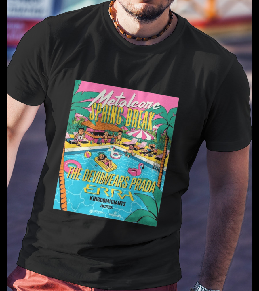 Metalcore Spring Break The Devil Wears Prada ERRA Kingdom Of Giants Acres Tour 2025 T-Shirt