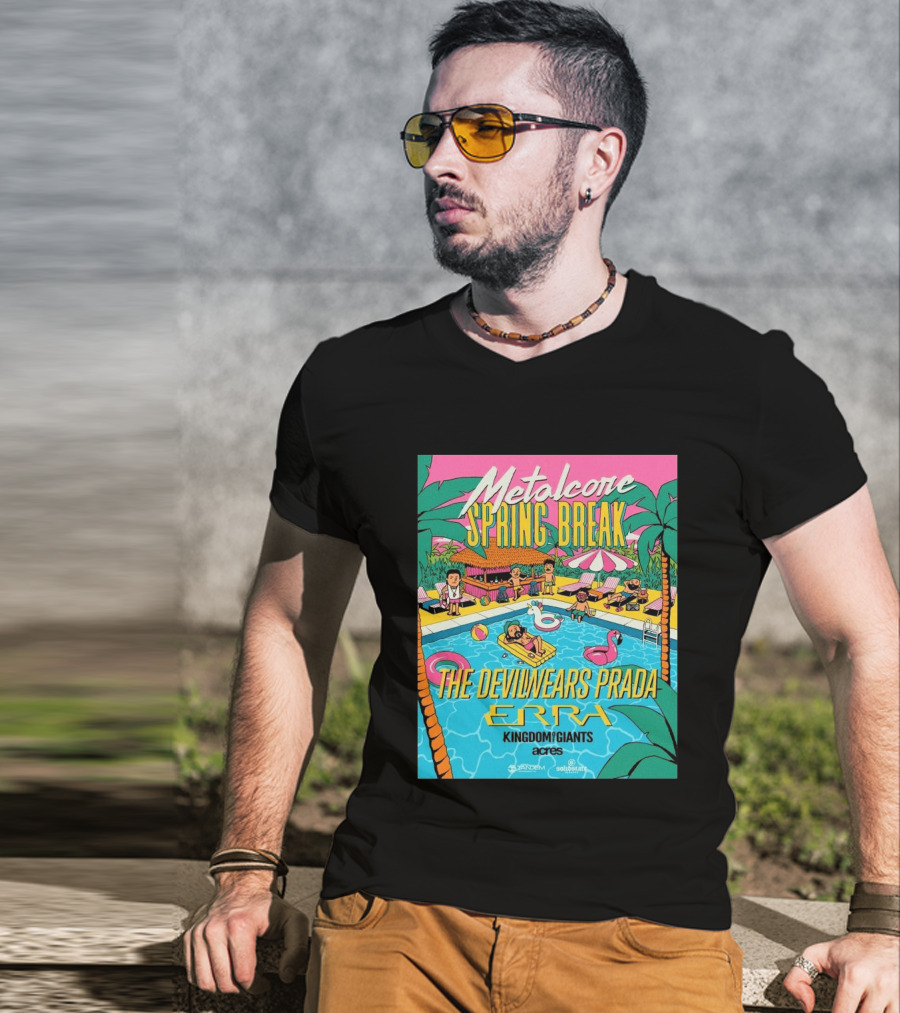 Metalcore Spring Break The Devil Wears Prada ERRA Kingdom Of Giants Acres Tour 2025 T-Shirt