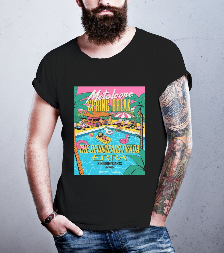 Metalcore Spring Break The Devil Wears Prada ERRA Kingdom Of Giants Acres Tour 2025 T-Shirt