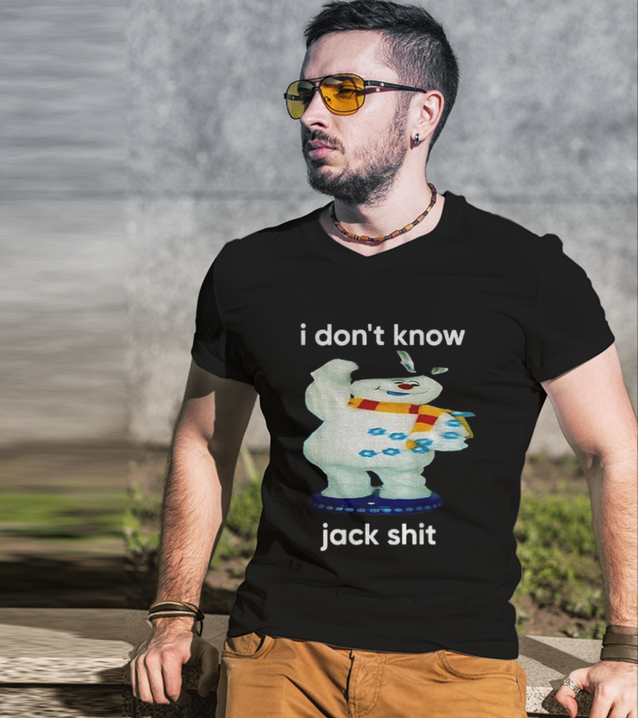 I Don't Know Jack Shit Snowman Scarf Spinning Gemmy T-Shirt