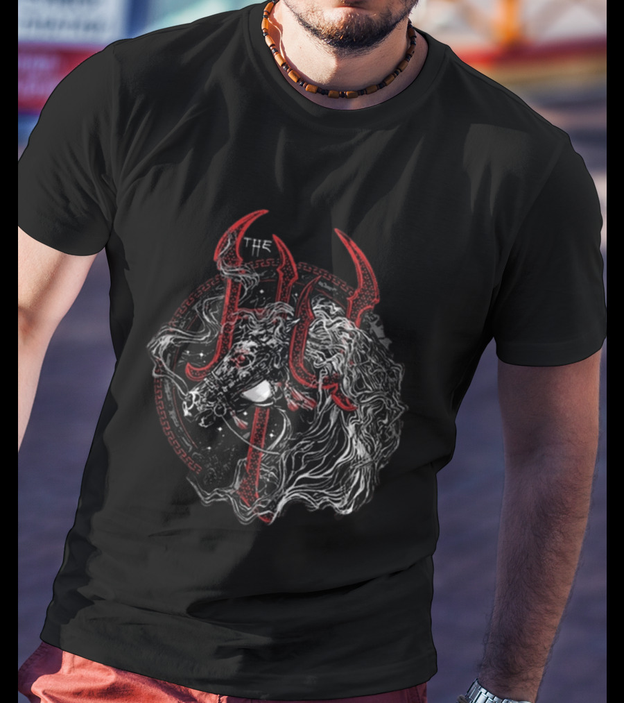 The Hu Mongolian Horse Charcoal Mythical Beast Symbolism T-Shirt