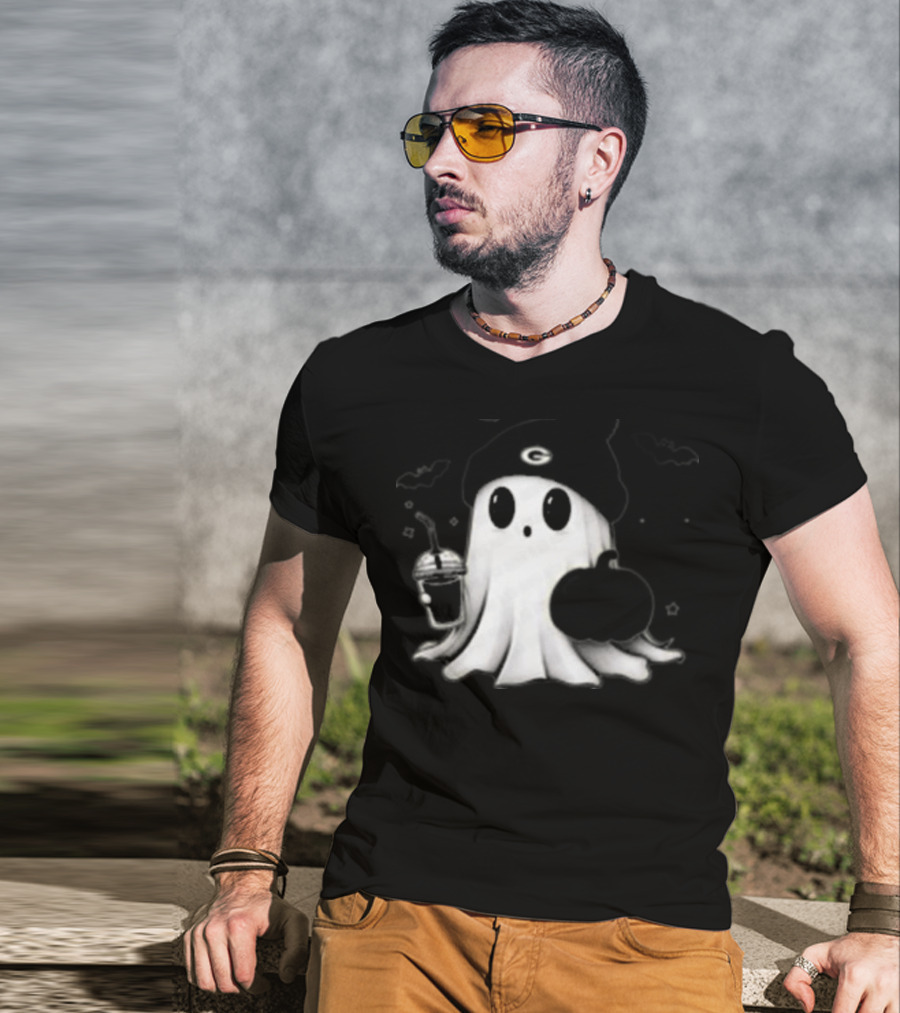 Halloween Green Bay Packers Ghost Pumpkin Football Fan Merchandise T-Shirt