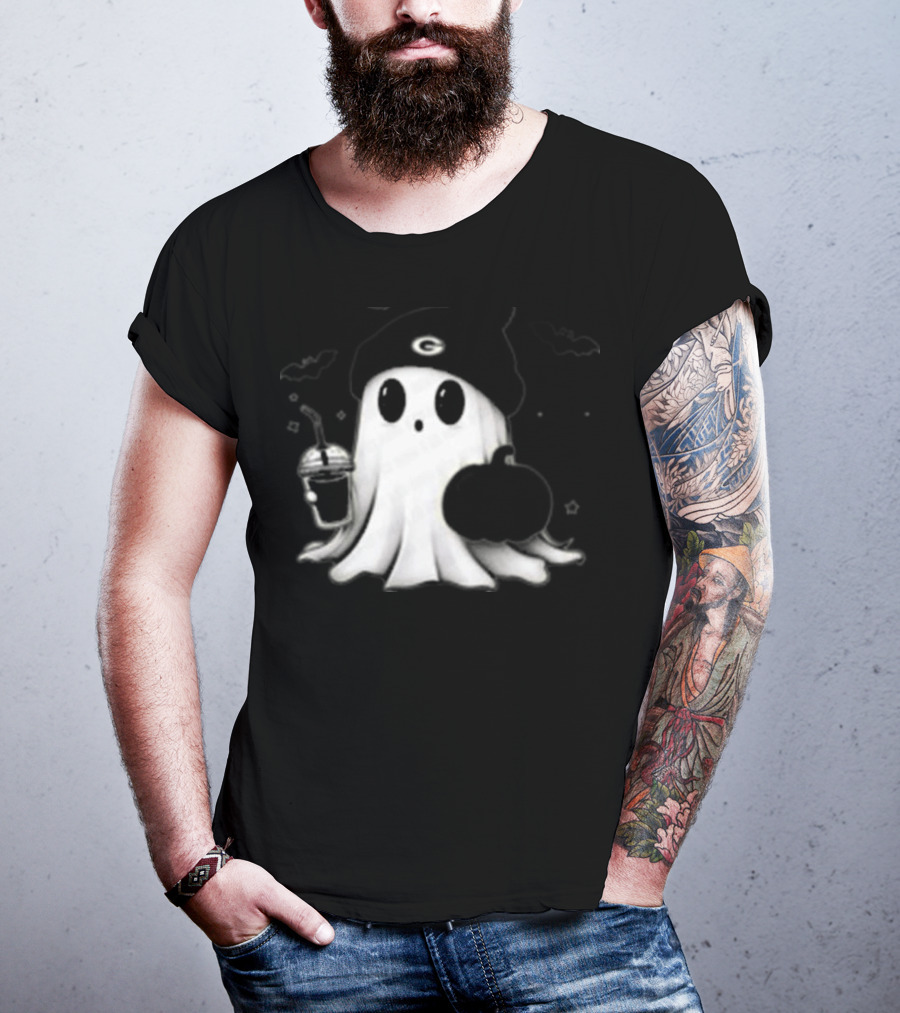 Halloween Green Bay Packers Ghost Pumpkin Football Fan Merchandise T-Shirt