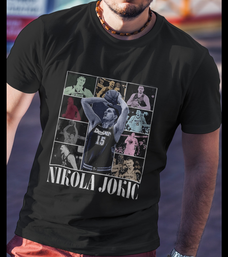 Nikola Jokic Denver Nuggets Basketball Collage T-Shirt