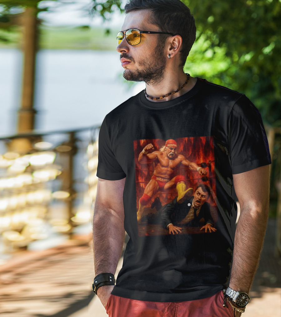 Hulk Hogan Hulkamania Vs Charlie Kirk Wrestling Meme Image T-Shirt