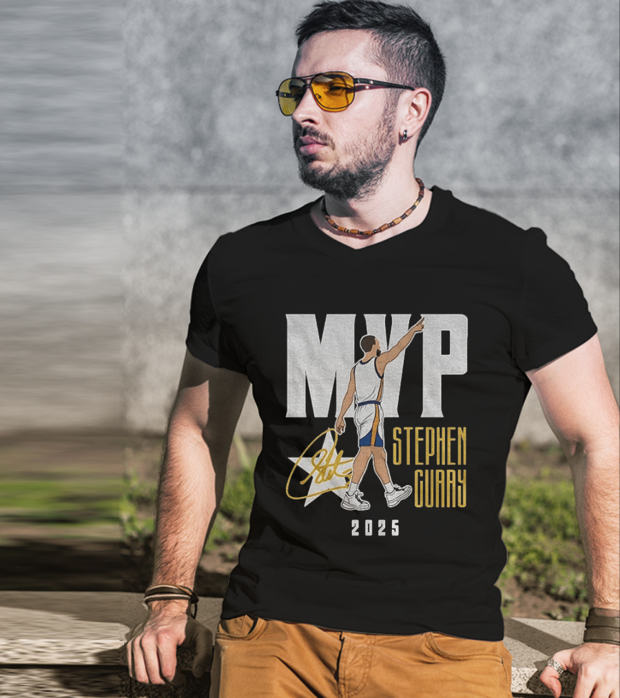 Stephen Curry MVP 2025 Basketball Champion Star Signature T-Shirt