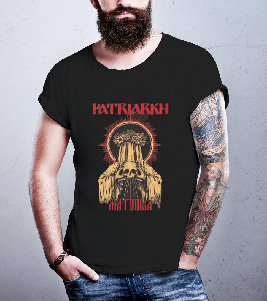 Patriarkh Matushka Skeleton Halo Floral Hooded Figure T-Shirt