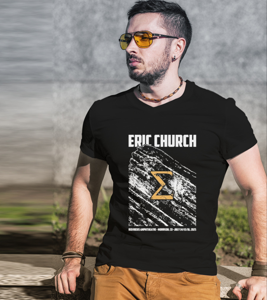 Eric Church Red Rocks Amphitheater Morrison July 14 16 2025 Sigma Symbol Event T-Shirt