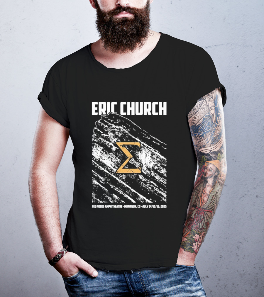 Eric Church Red Rocks Amphitheater Morrison July 14 16 2025 Sigma Symbol Event T-Shirt