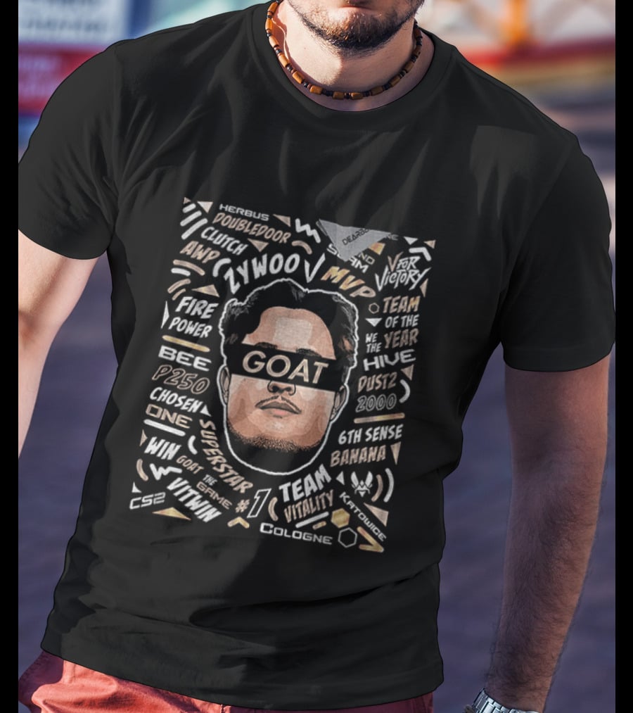 Zywoo Goat Team Vitality MVP Sixth Sense Headshot Clutch Key P250 Powersports T-Shirt