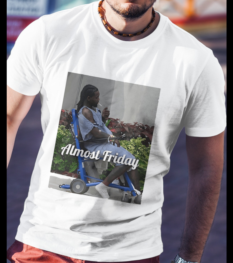 Almost Friday Offset Cigarette Wheelchair Vibes T-Shirt