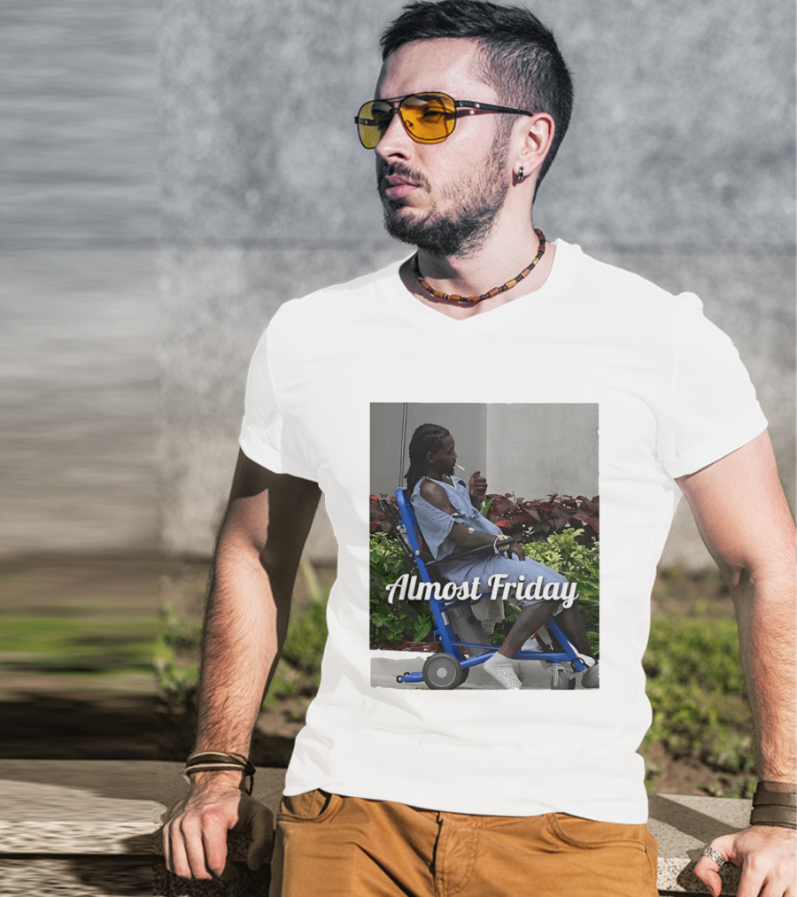 Almost Friday Offset Cigarette Wheelchair Vibes T-Shirt
