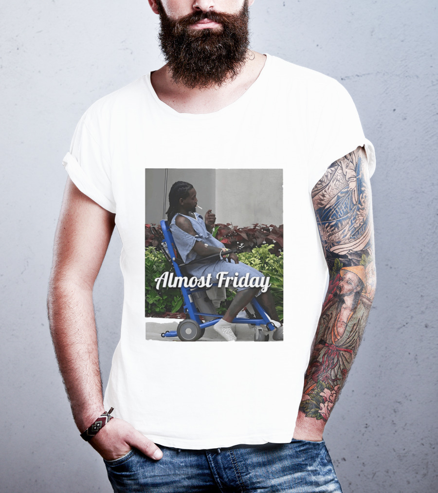 Almost Friday Offset Cigarette Wheelchair Vibes T-Shirt