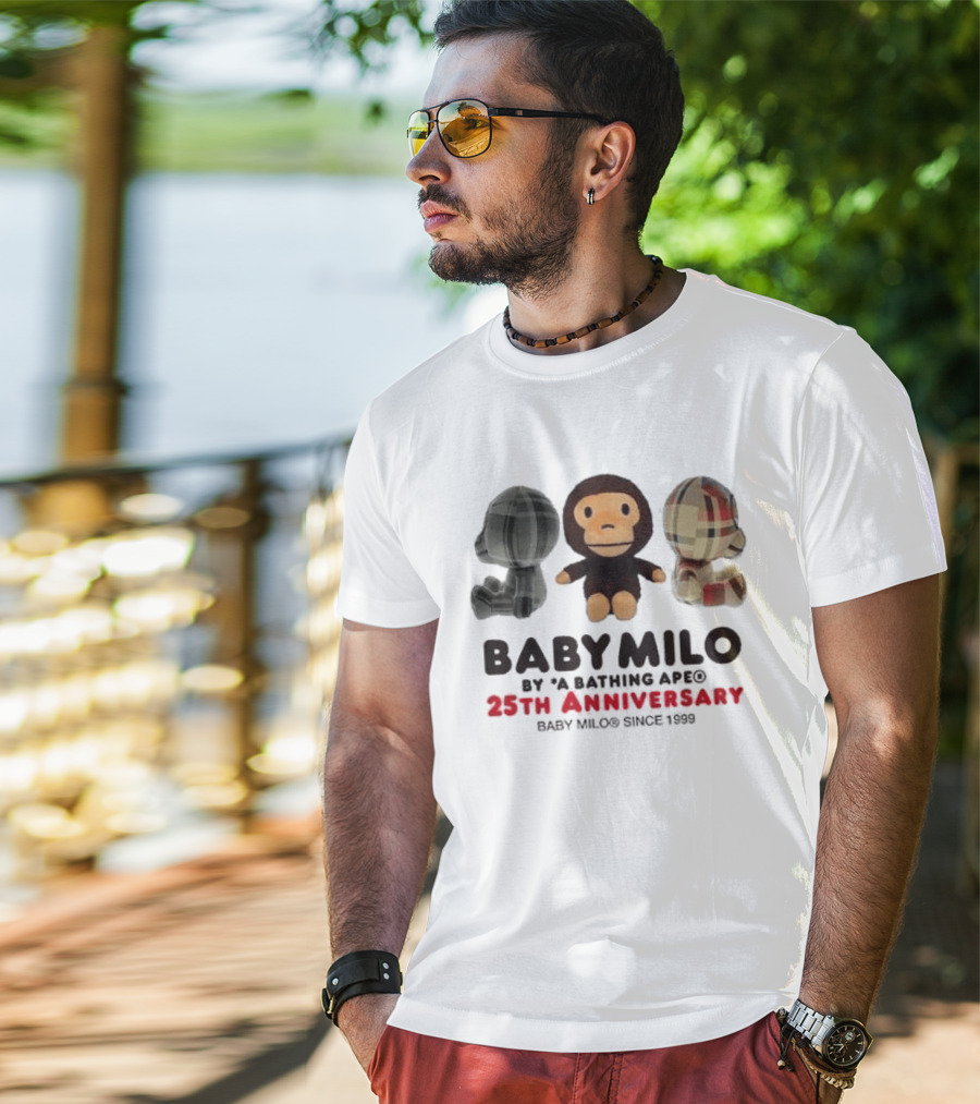 Baby Milo By A Bathing Ape 25th Anniversary Since 1999 Plush Trio T-Shirt