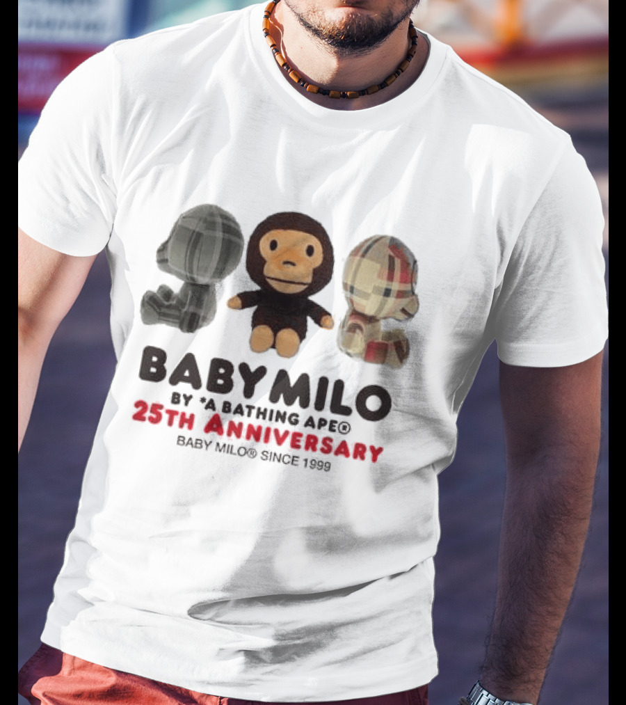 Baby Milo By A Bathing Ape 25th Anniversary Since 1999 Plush Trio T-Shirt