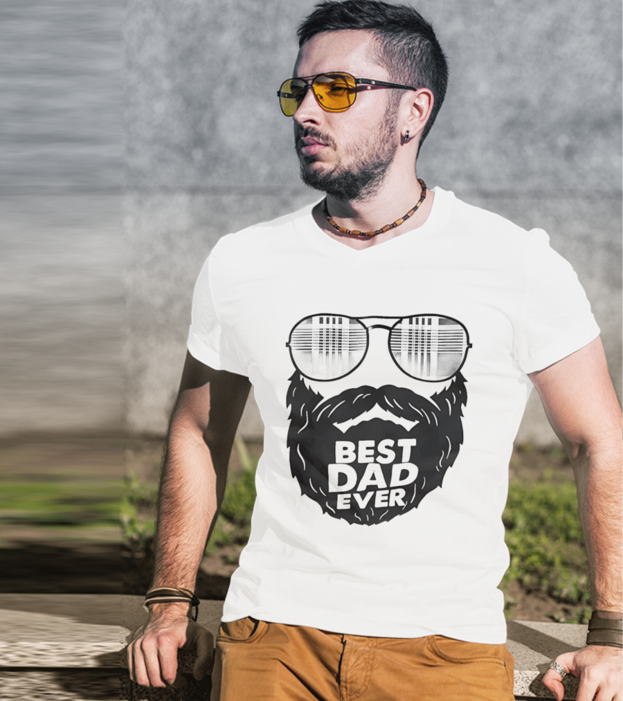 Best Dad Ever Beard Sunglasses T-Shirt