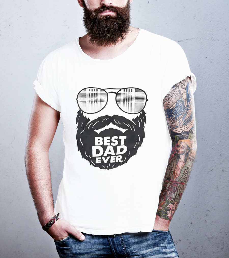 Best Dad Ever Beard Sunglasses T-Shirt