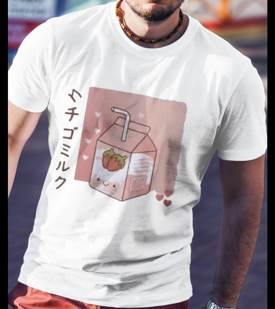Strawberry Milk Kawaii Cartoon Fight Or Flight Lucas Reyes T-Shirt