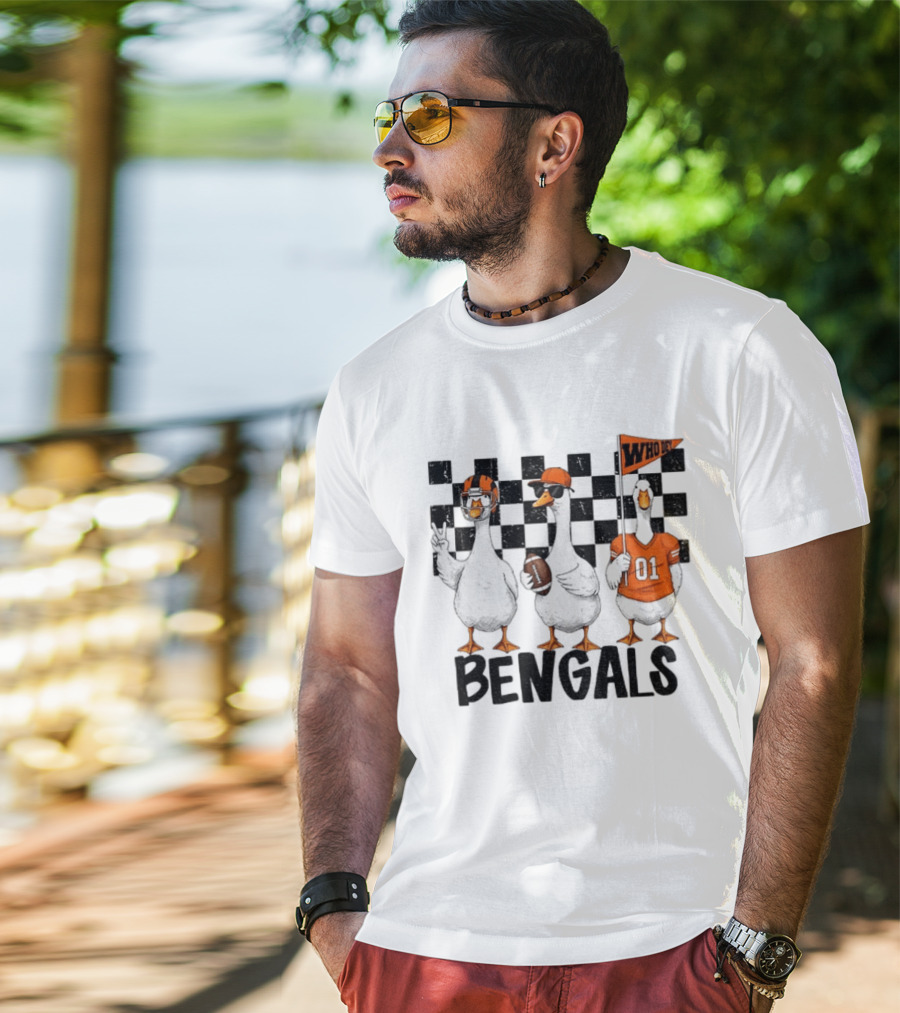 Goose Bengals Who Dey Cincinnati Football Game Day T-Shirt