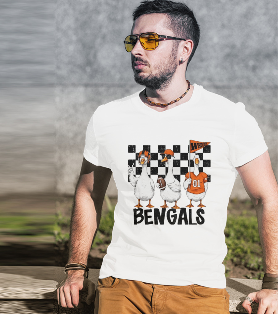 Goose Bengals Who Dey Cincinnati Football Game Day T-Shirt
