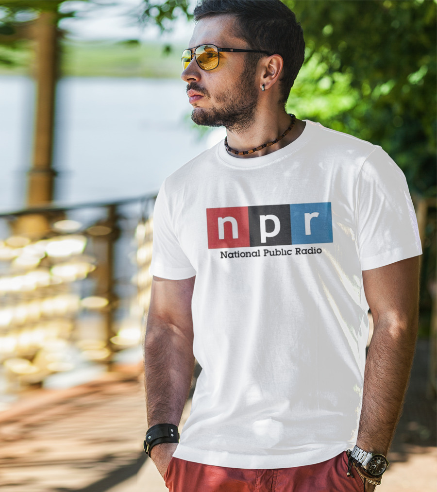 NPR National Public Radio Iconic Logo Red Black Blue T-Shirt