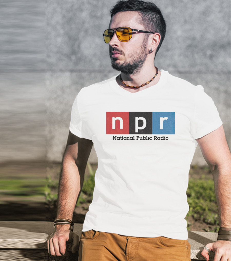 NPR National Public Radio Iconic Logo Red Black Blue T-Shirt