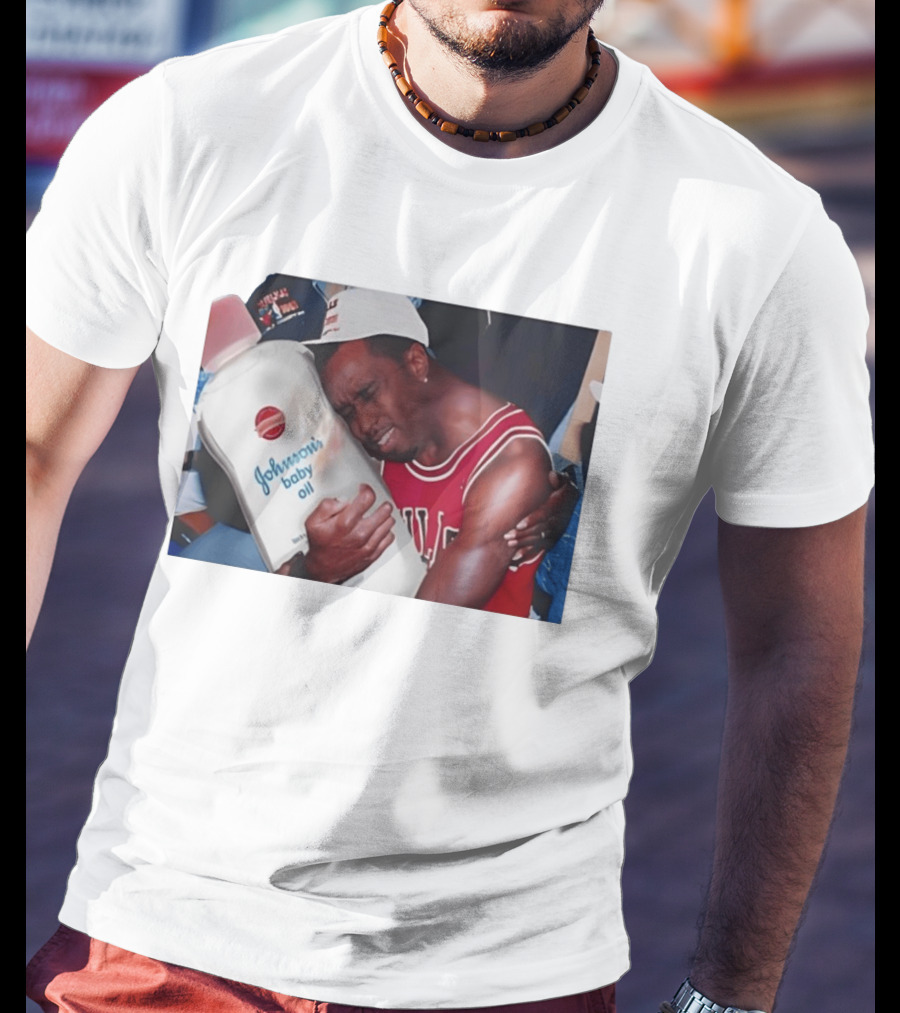 P.Diddy Crying Meme Johnson's Baby Oil Bulls Jersey T-Shirt