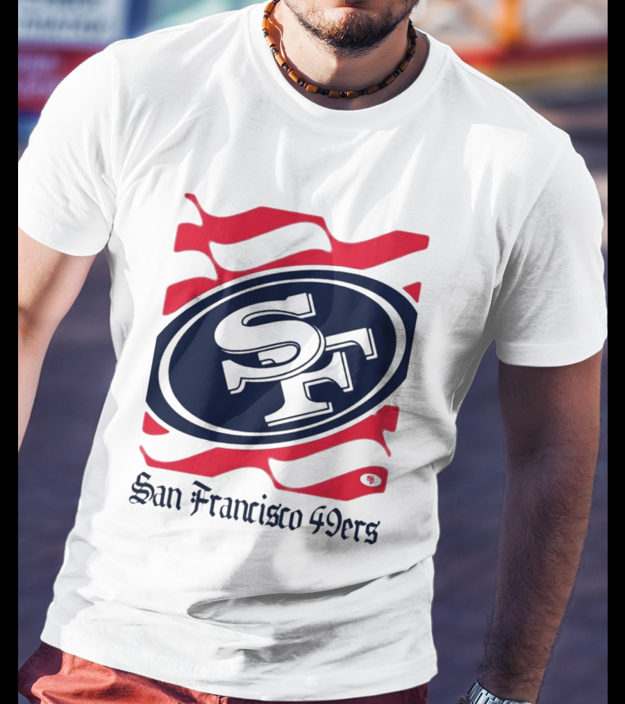 San Francisco 49ers SF Flag Heritage Wordmark T-Shirt