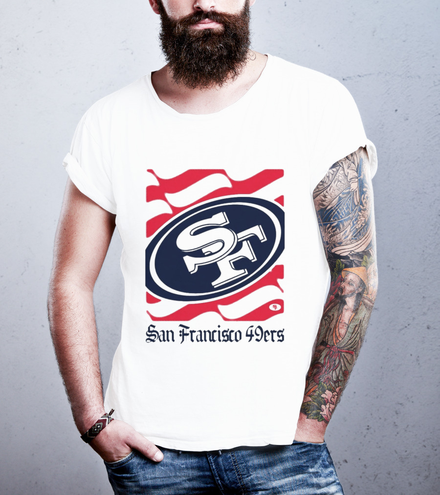 San Francisco 49ers SF Flag Heritage Wordmark T-Shirt