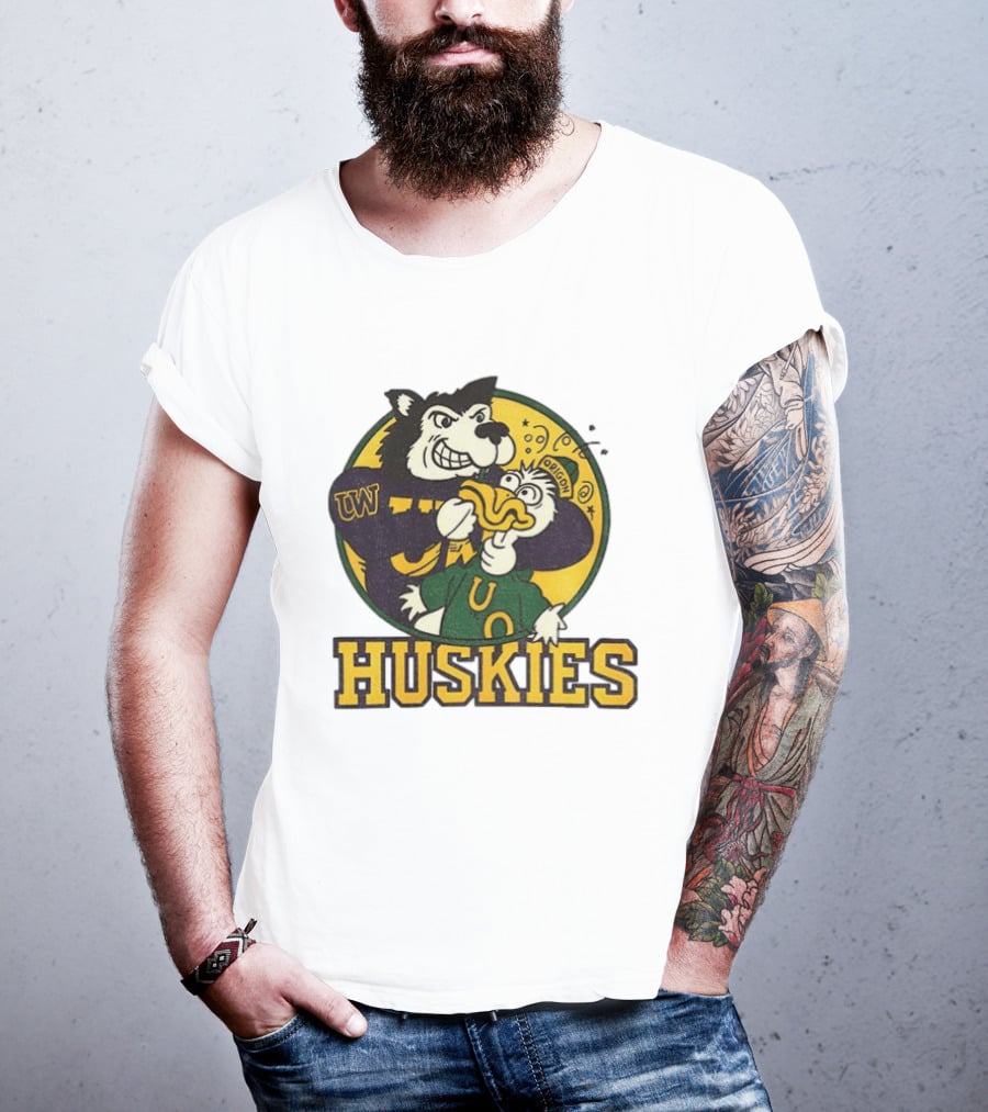 UW Huskies Vs Oregon Ducks Rivalry Football Showdown T-Shirt