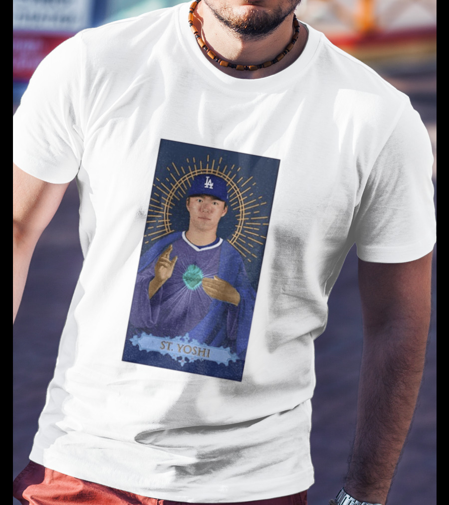 Yoshinobu Yamamoto Dodgers St. Yoshi Halo Icon MLB T-Shirt