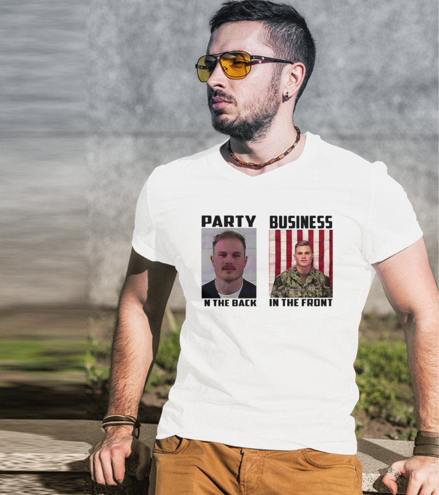 Party In The Back Business In The Front Zach Bryan U.S. Navy T-Shirt