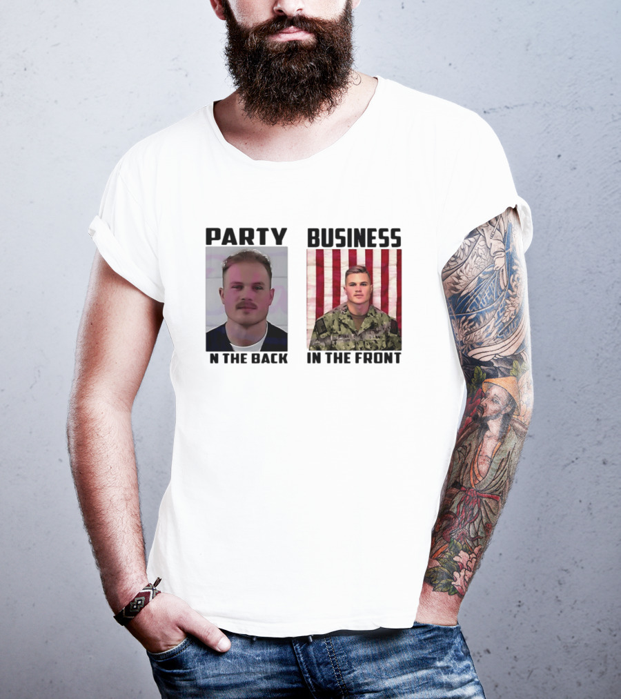 Party In The Back Business In The Front Zach Bryan U.S. Navy T-Shirt