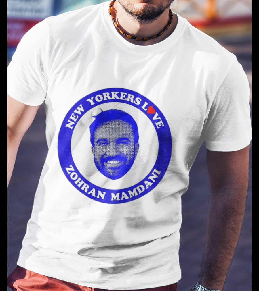 New Yorkers Love Zohran Mamdani Big Head Circular T-Shirt