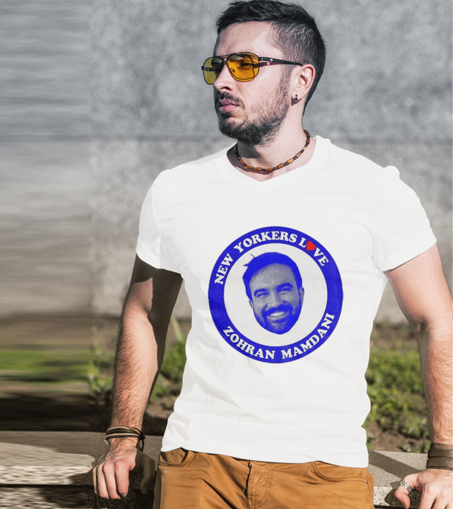 New Yorkers Love Zohran Mamdani Big Head Circular T-Shirt