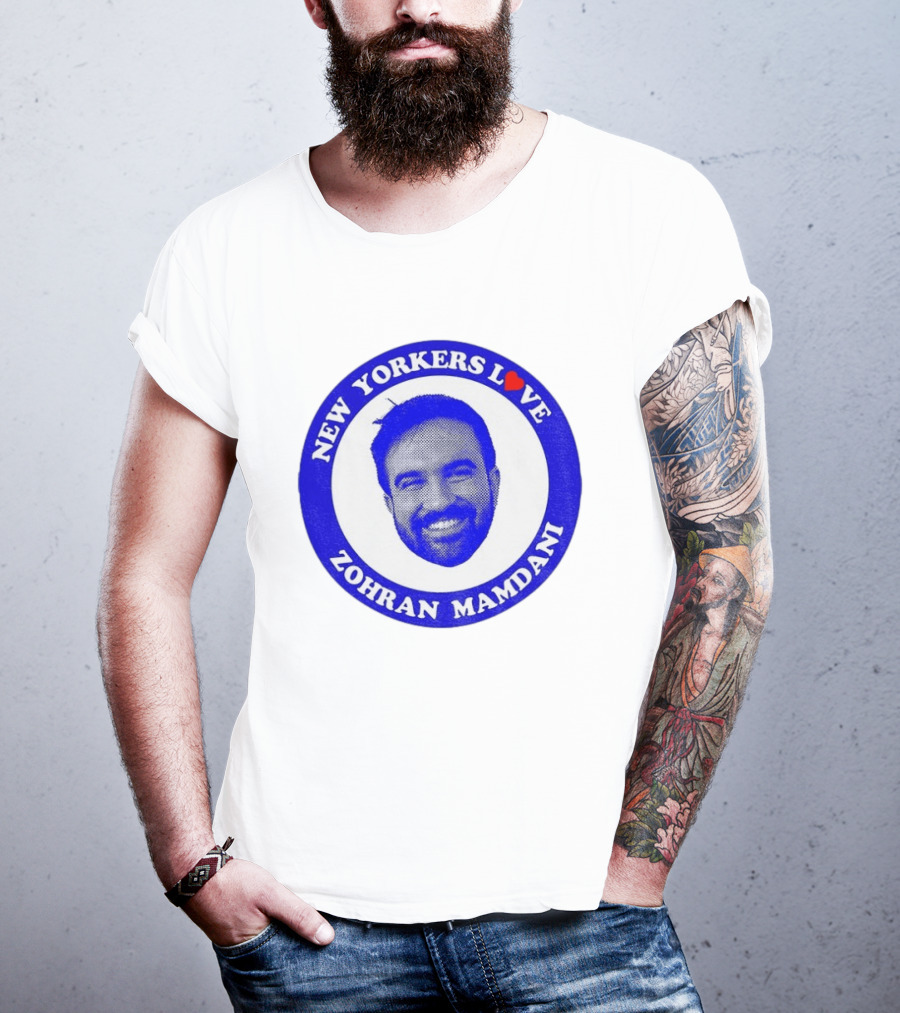 New Yorkers Love Zohran Mamdani Big Head Circular T-Shirt