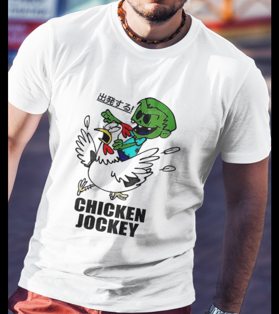 Zombie Chicken Jockey Exclamation Anime T-Shirt